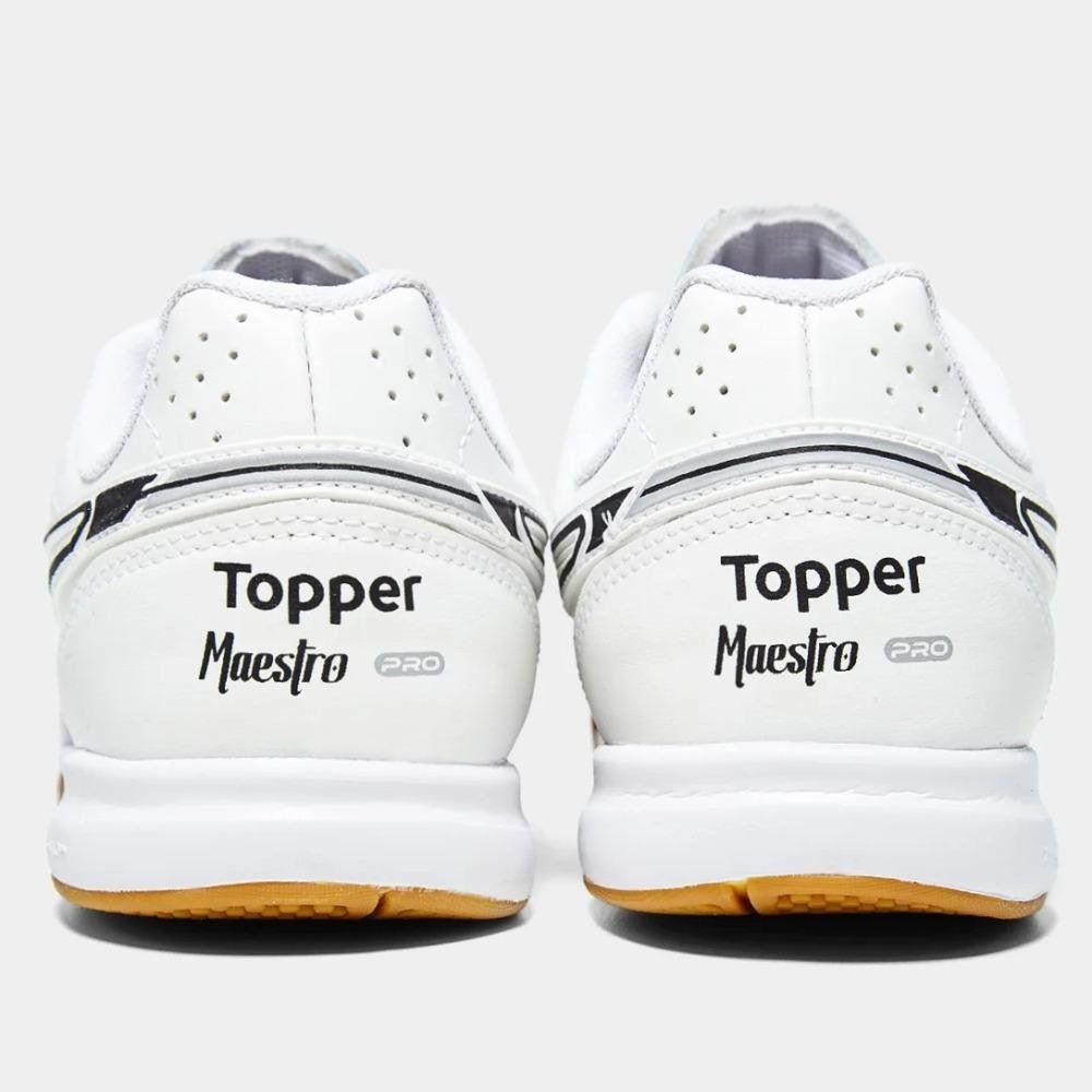 Chuteira Futsal Topper Maestro Pro V Branco/Preto 3