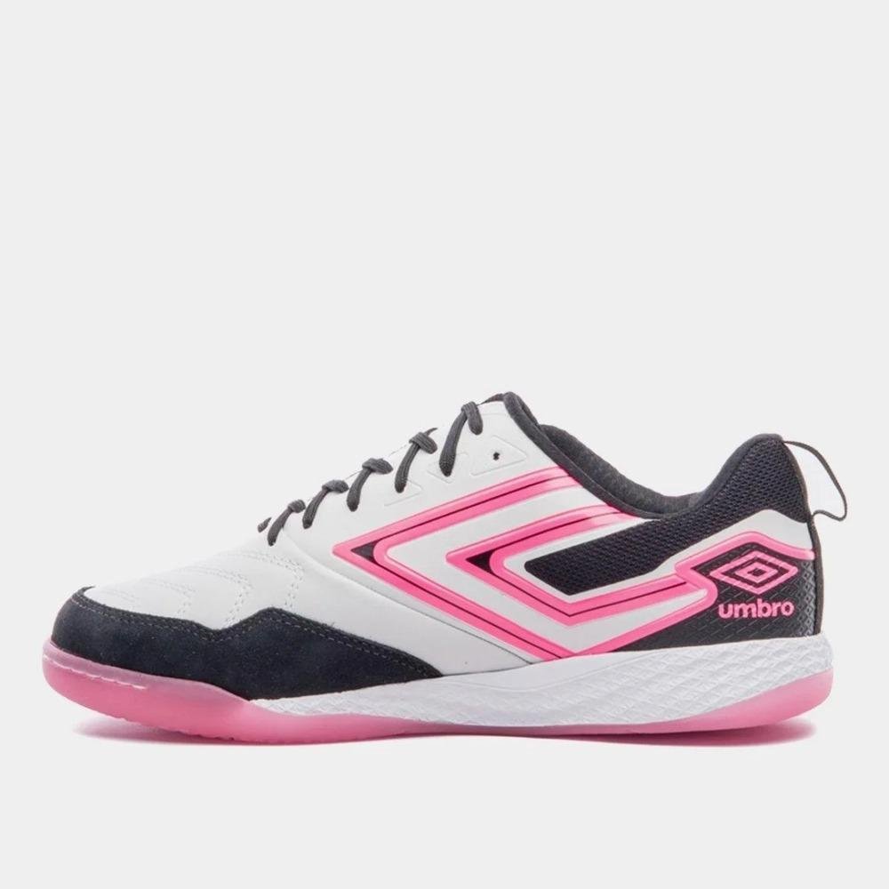 Chuteira Futsal Umbro Pro 5 Bump Club Cinza/Rosa 2