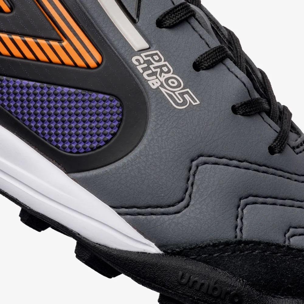 Chuteira Society Umbro Pro 5 Club Preto/Laranja 10