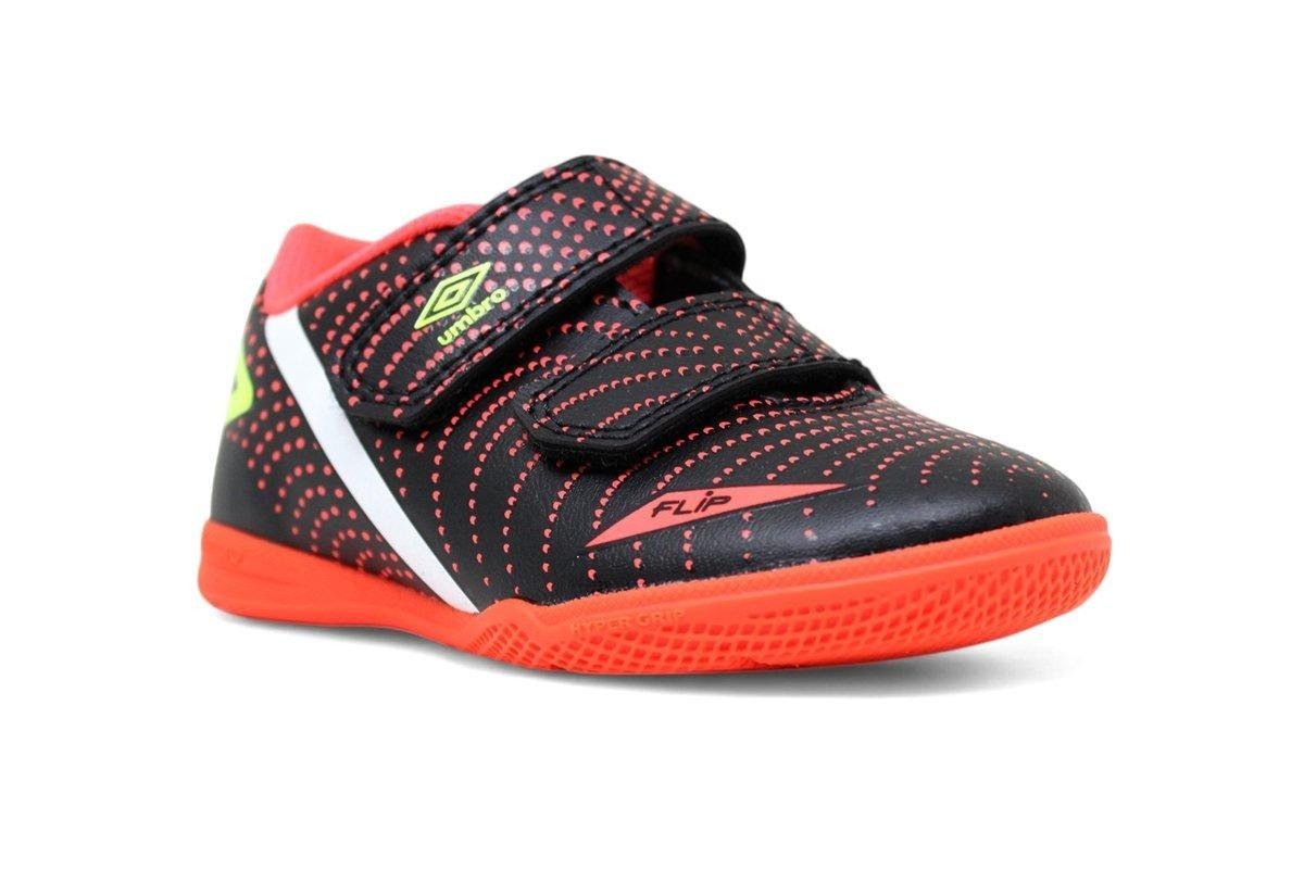 Chuteira Futsal Umbro Flip Kids Preto/Vermelho 2