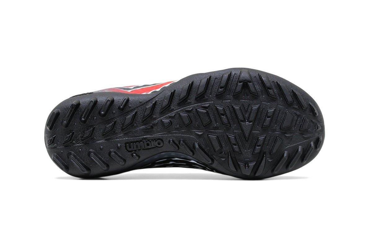 Chuteira Society Umbro Warskin Jr Preto/Vermelho 4