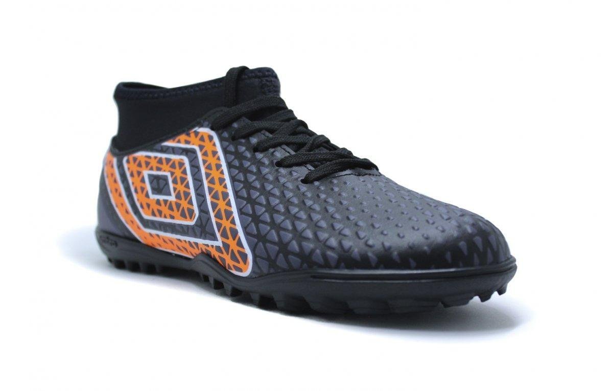 Chuteira Society Umbro Mutant Jr Preto/Laranja 2
