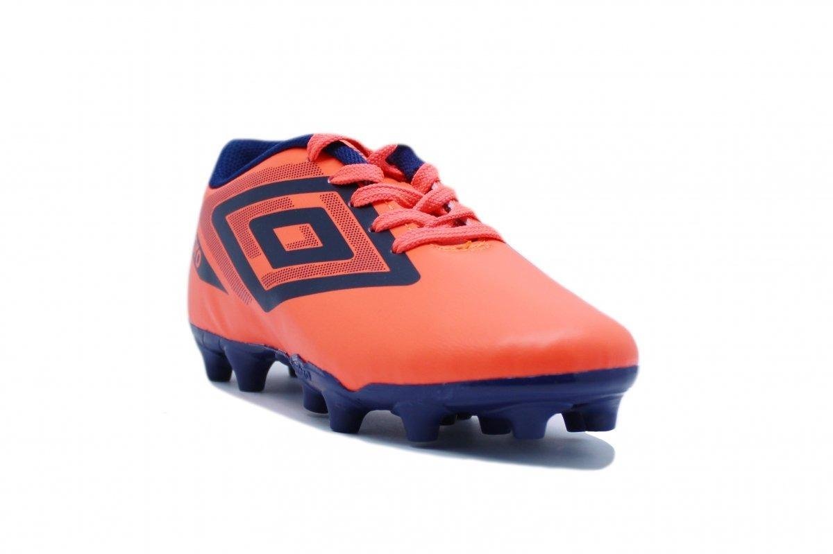 Chuteira campo Umbro Beat Jr infantil - unissex - laranja e azul marinho Vermelho/Preto 2