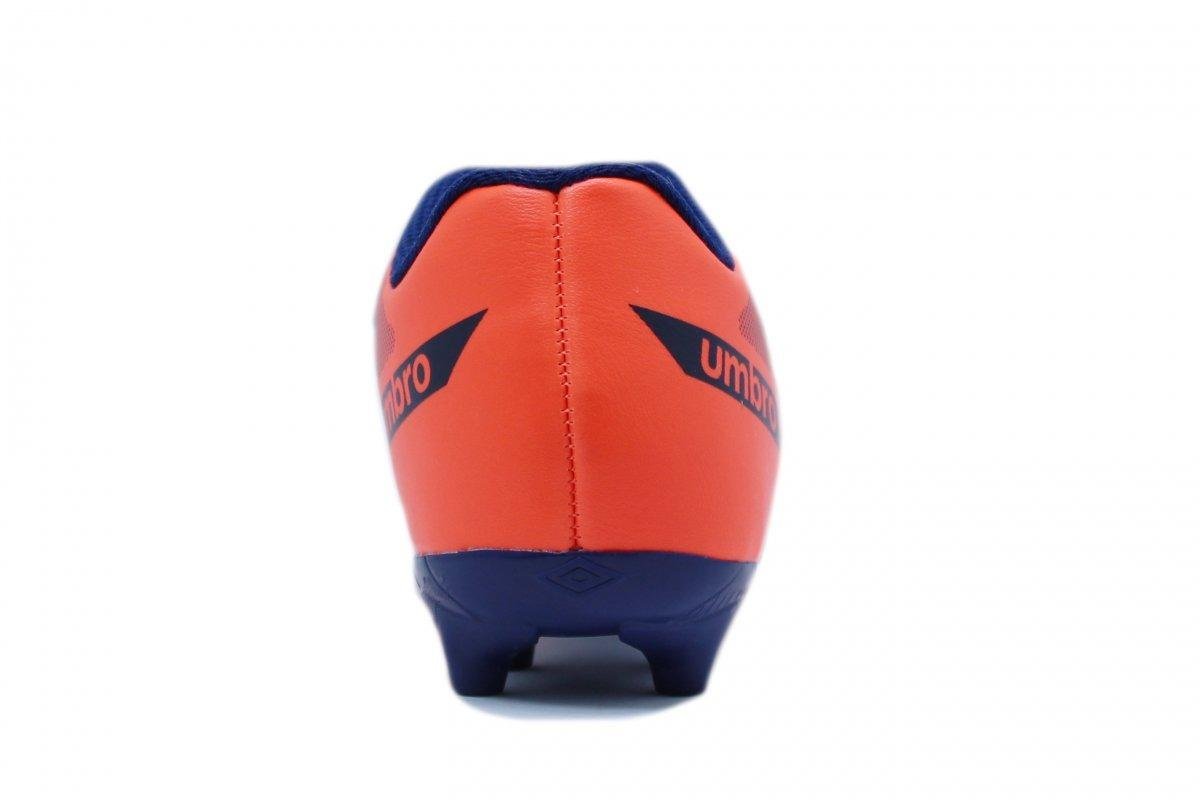 Chuteira campo Umbro Beat Jr infantil - unissex - laranja e azul marinho Vermelho/Preto 3