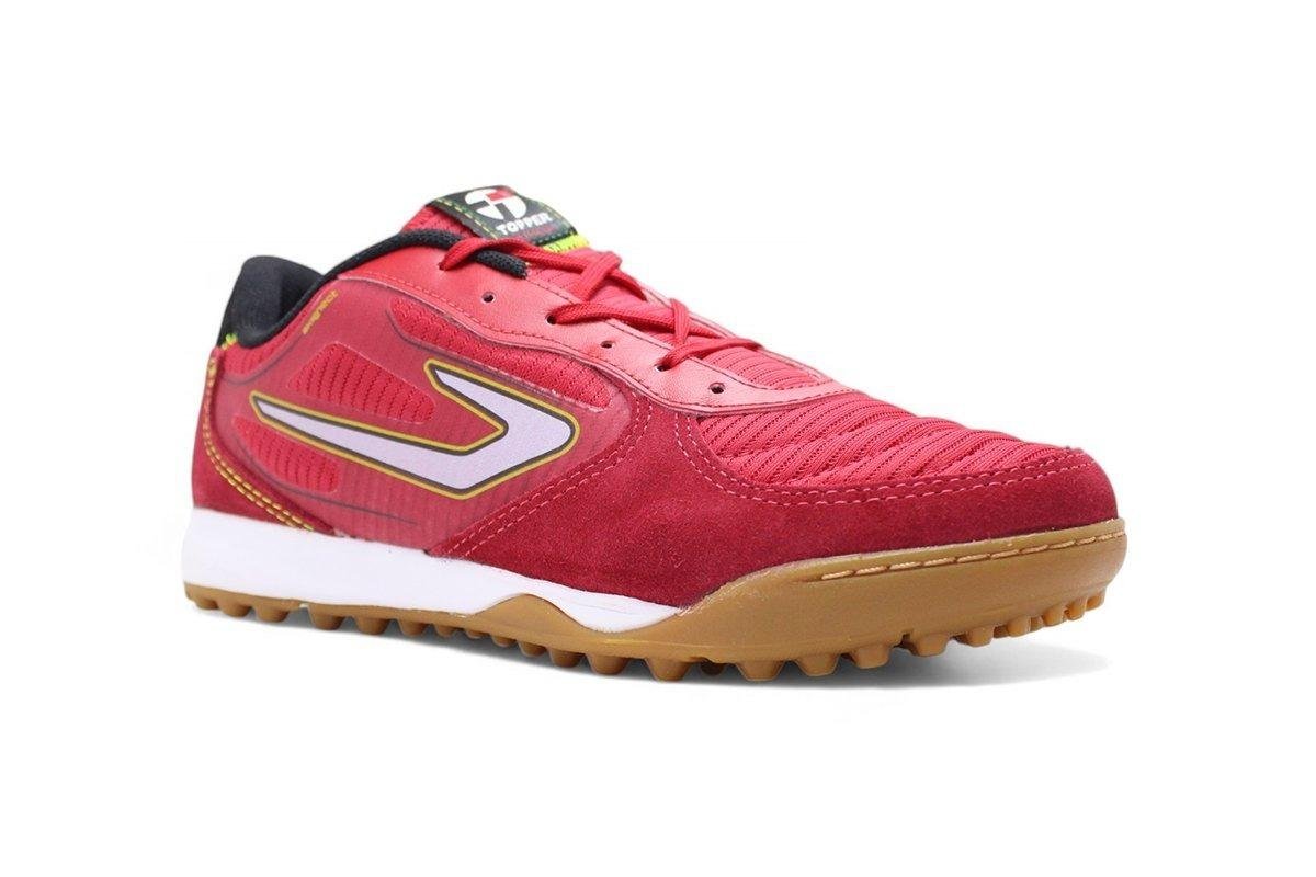 Chuteira Society Topper Letra IV Vermelho/Amarelo 2