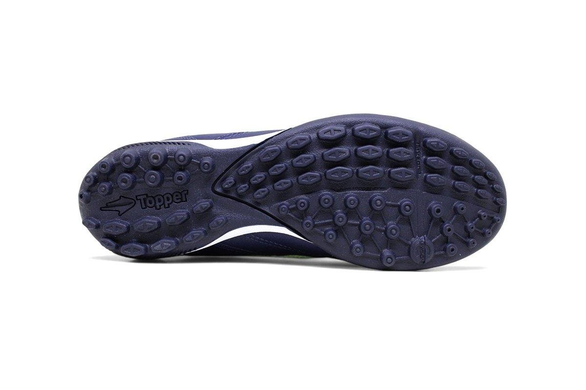 Chuteira Society Topper Furia Azul/Verde 4