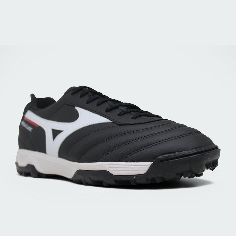 Chuteira Society Mizuno Morelia Classic AS Preto/Vermelho 2