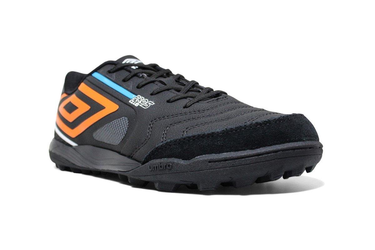 Chuteira Society Umbro Pro 5 Bump Club Preto/Laranja 2