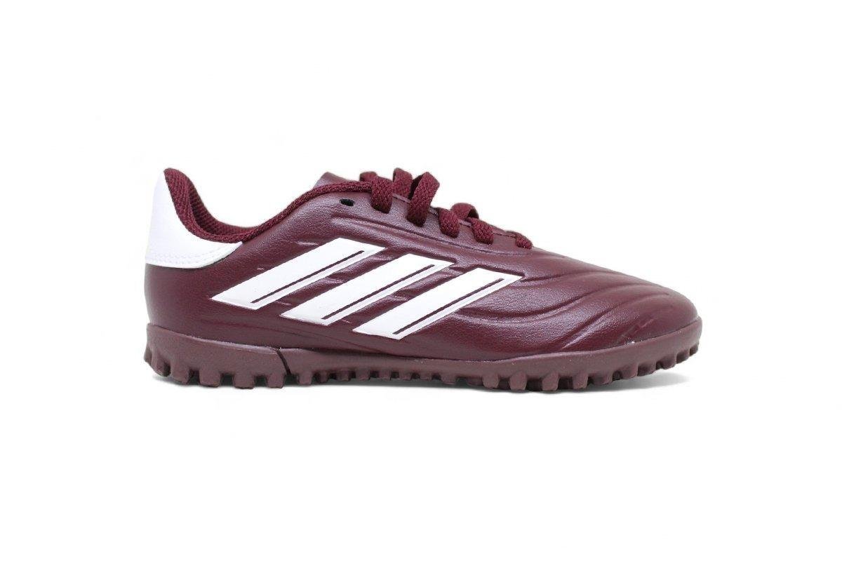 Chuteira society Adidas Copa Pure 2 Club infantil - unissex - bordo e branco