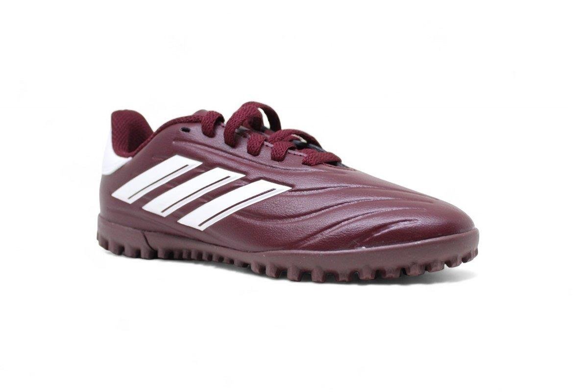 Chuteira society Adidas Copa Pure 2 Club infantil - unissex - bordo e branco Vermelho 2