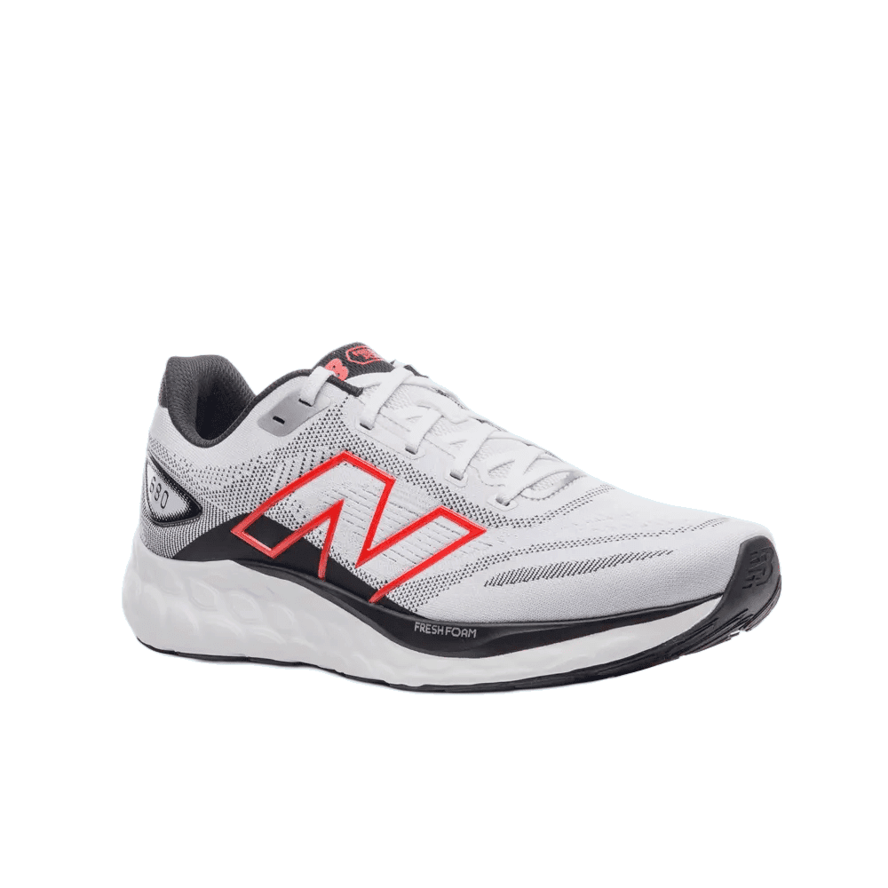 Tênis New Balance Fresh Foam 680 V8 Branco/Vermelho 2