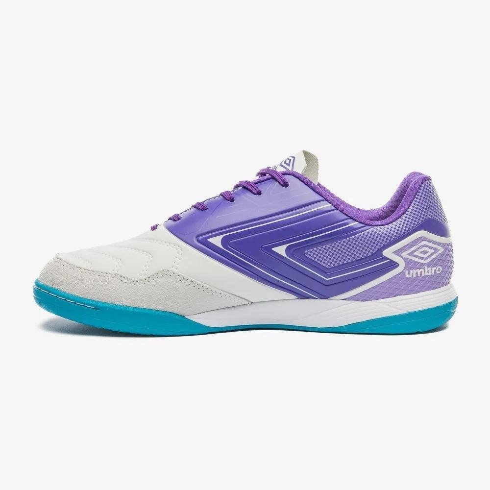 Chuteira Futsal Umbro Pro 5 Bump Club Branco/Roxo 4