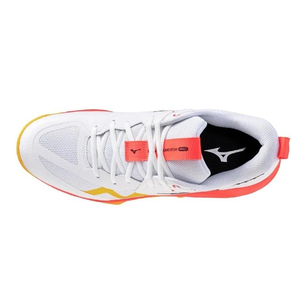 Tênis Mizuno Wave Momentum Pro Branco/Laranja 2
