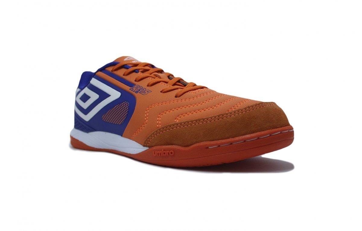 Chuteira Futsal Umbro Pro 5 Bump Club Laranja/Azul 2