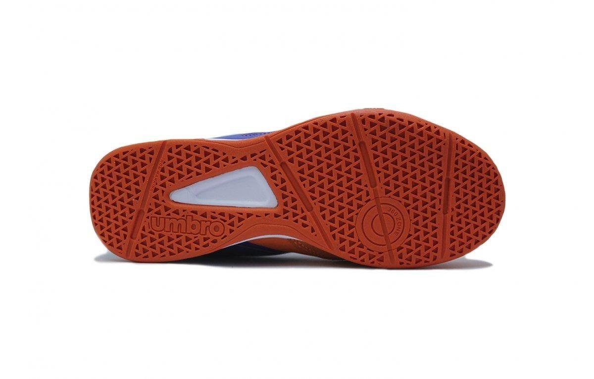 Chuteira Futsal Umbro Pro 5 Bump Club Laranja/Azul 4