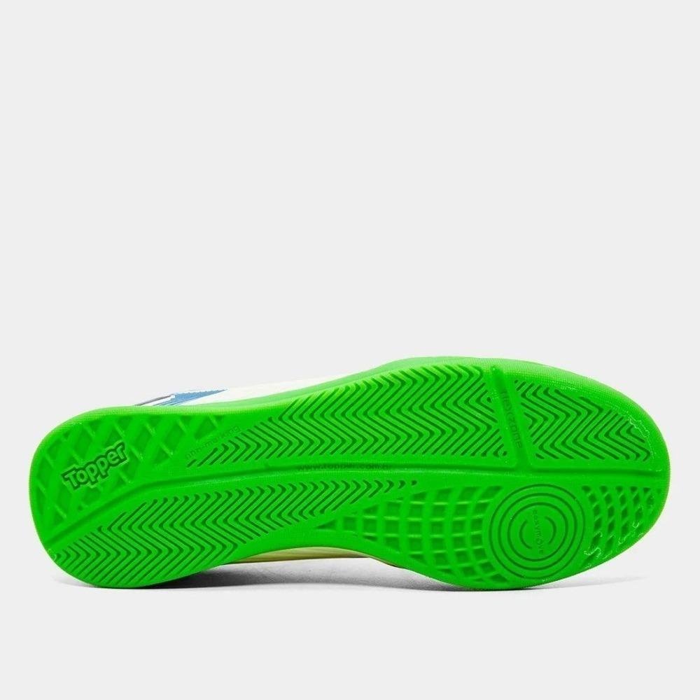 Chuteira Futsal Topper Camaleão Branco/Azul 5