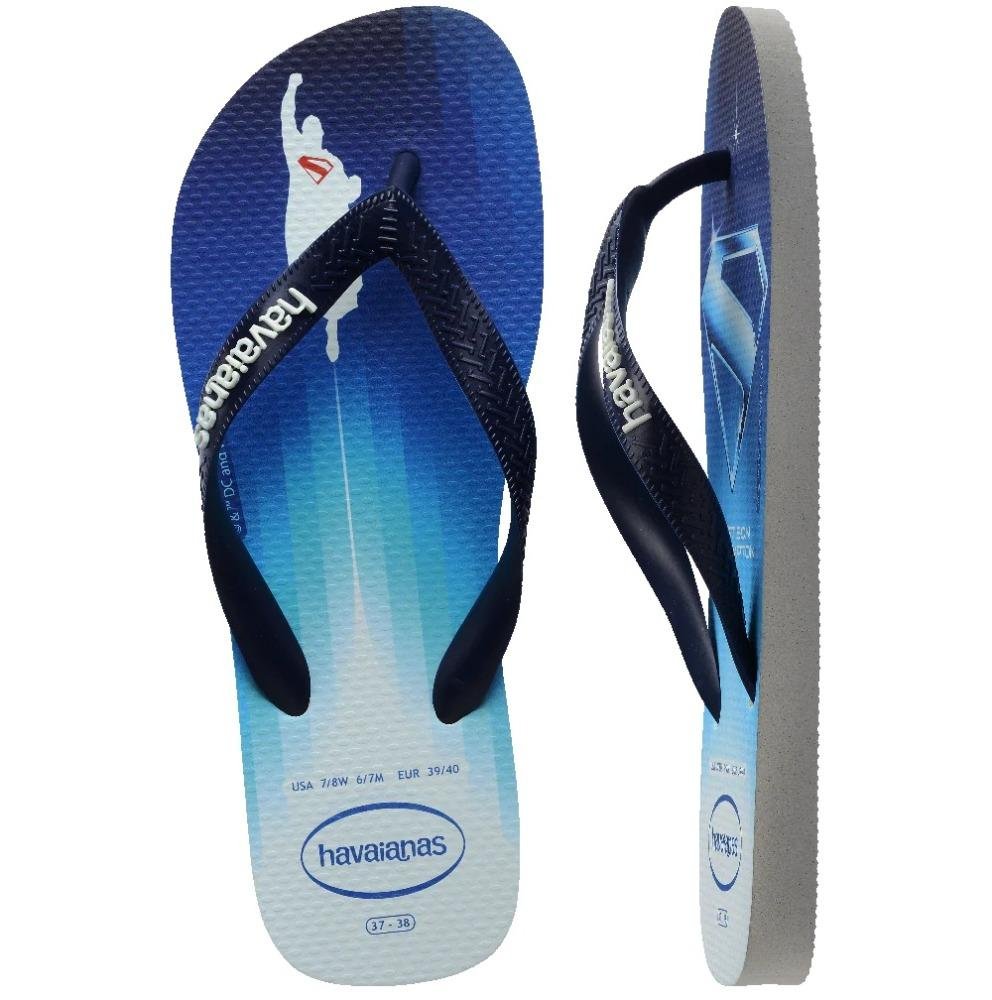 Chinelo Havaianas Top Heróis DC Superman Branco/Azul 4