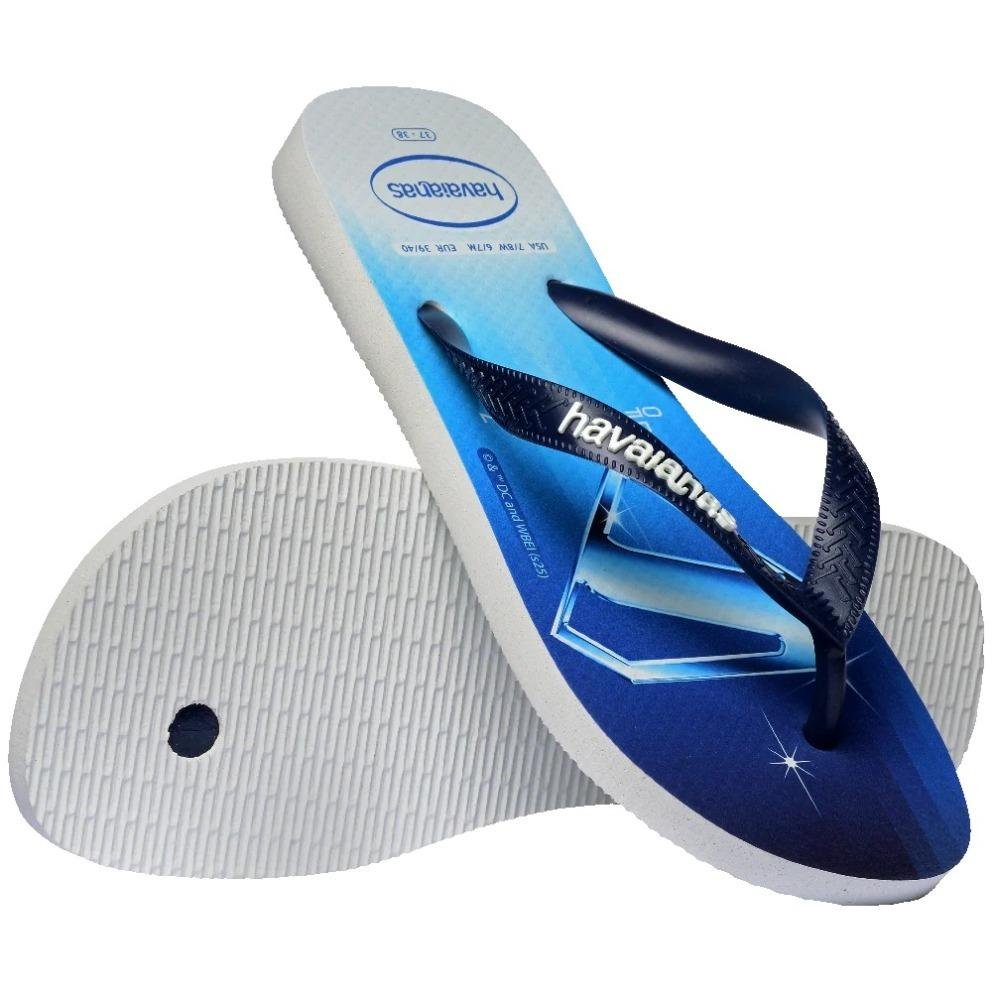 Chinelo Havaianas Top Heróis DC Superman Branco/Azul 5