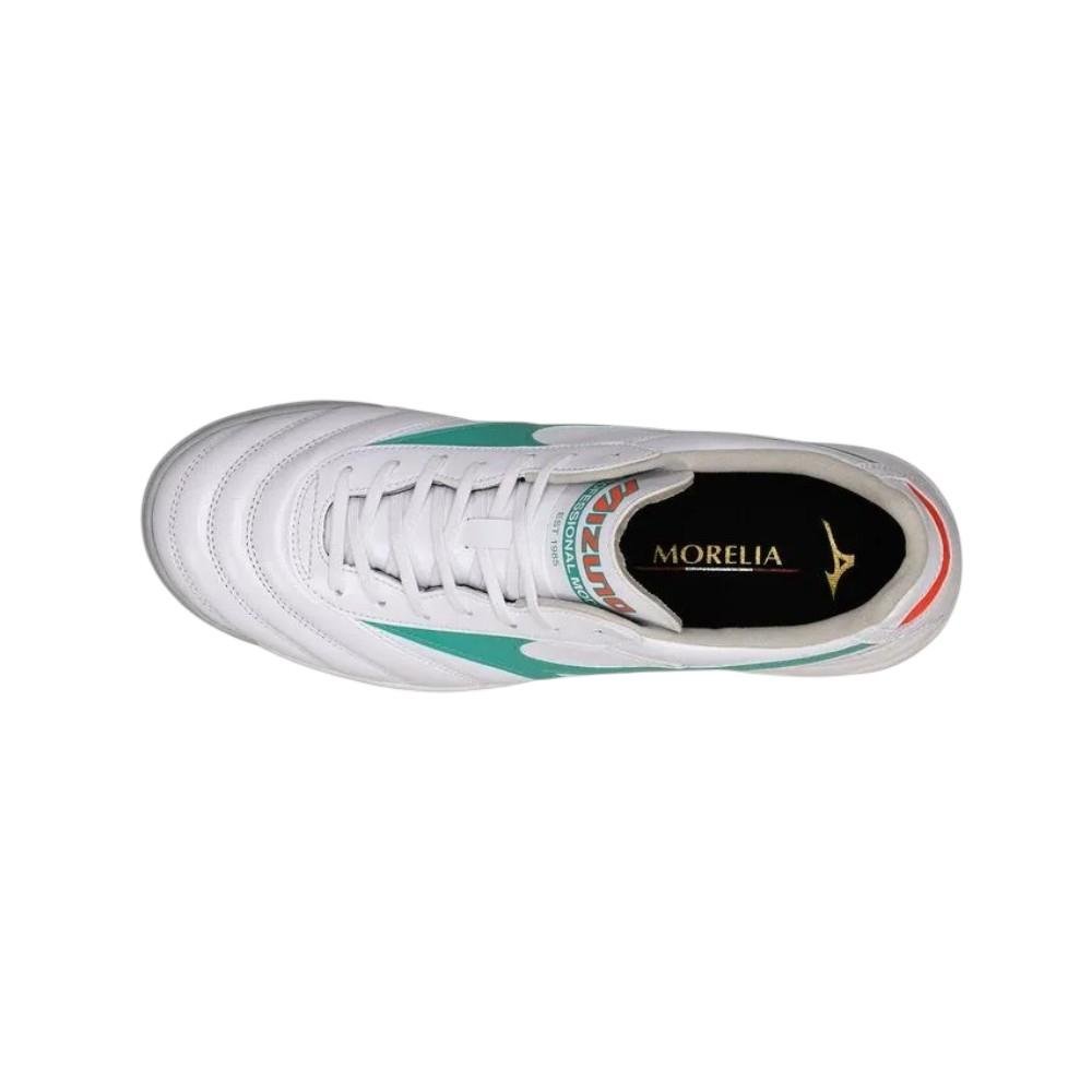Chuteira Society Mizuno Morelia II Pro Branco/Laranja 4