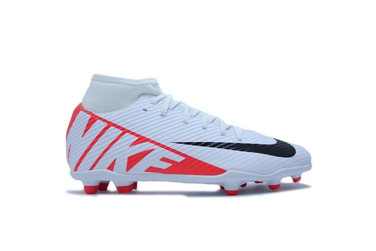 Chuteira campo Nike Superfly 9 Club - unissex - branco e vermelho