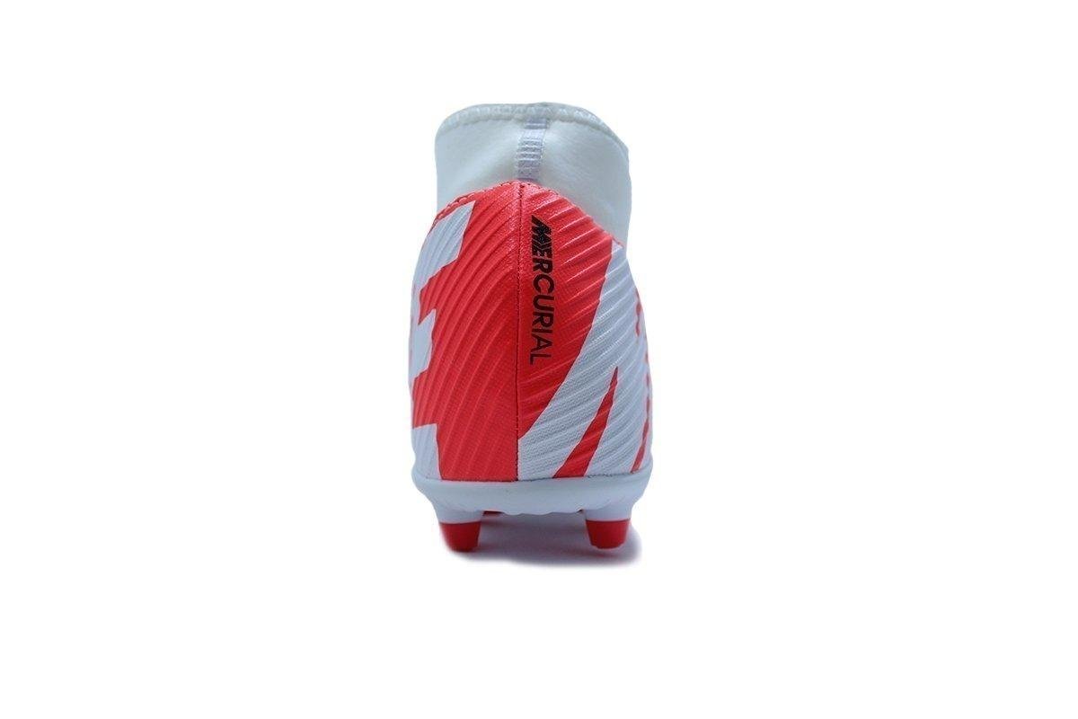 Chuteira campo Nike Superfly 9 Club - unissex - branco e vermelho Branco/Vermelho 3