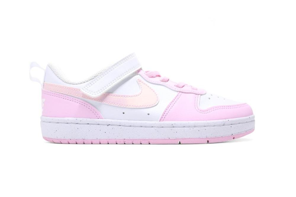 Tenis Nike Court Borough Low Recraft Bpv infantil - feminino - branco e rosa