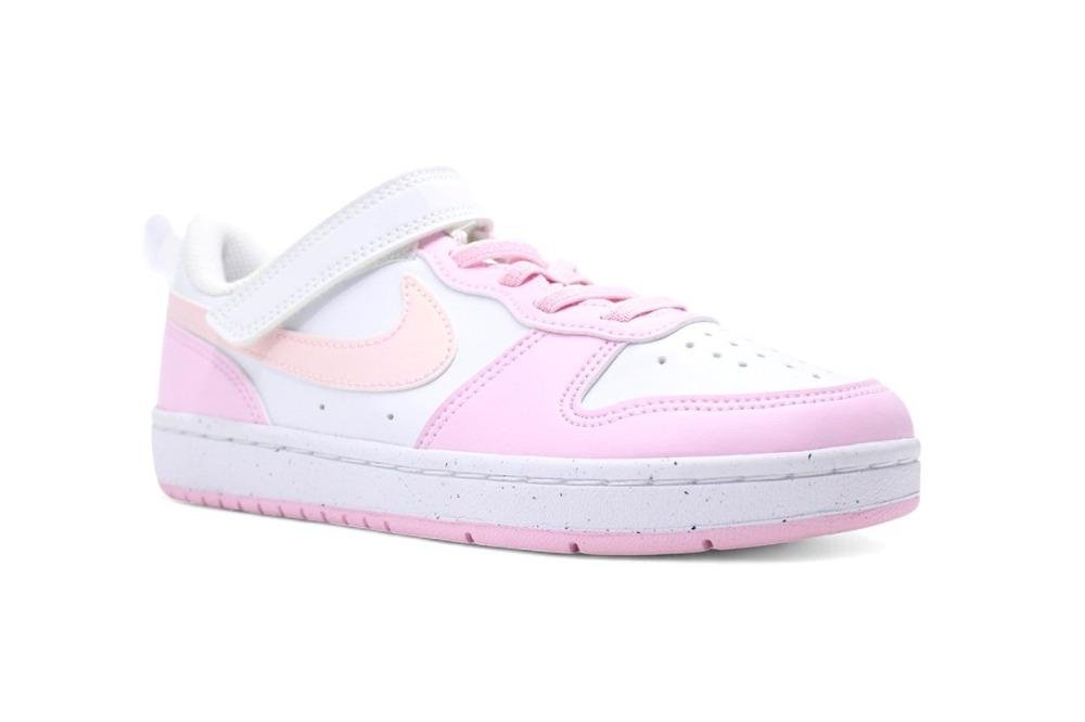 Tenis Nike Court Borough Low Recraft Bpv infantil - feminino - branco e rosa Branco/Rosa 2