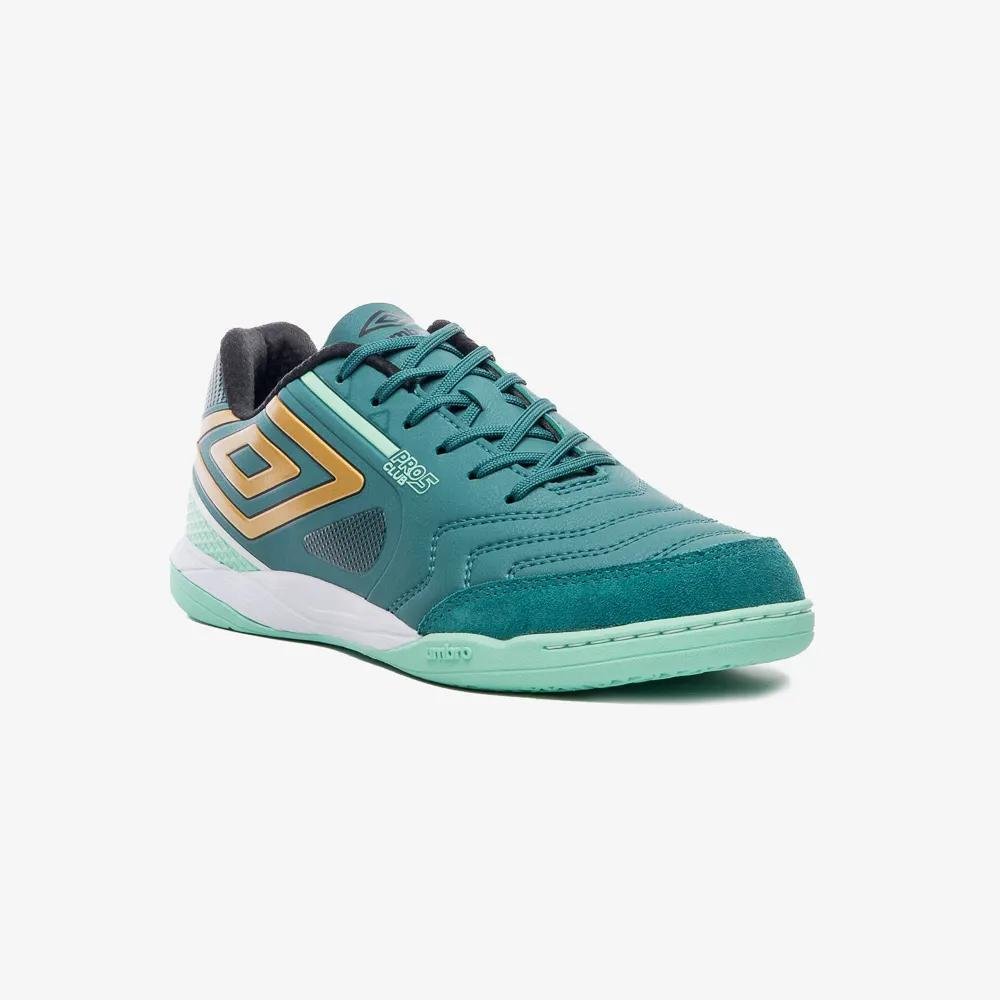 Chuteira Futsal Umbro Pro 5 Bump Club Verde/Dourado 2