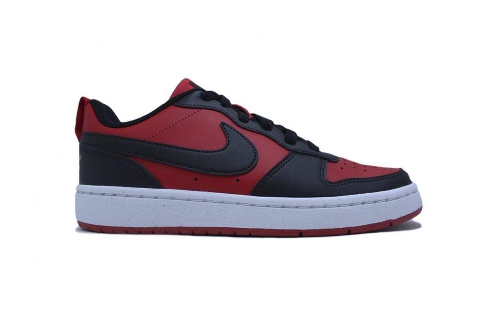 Tenis Nike Court Borough Low Recraft Gs infantil - unissex - preto e vermelho