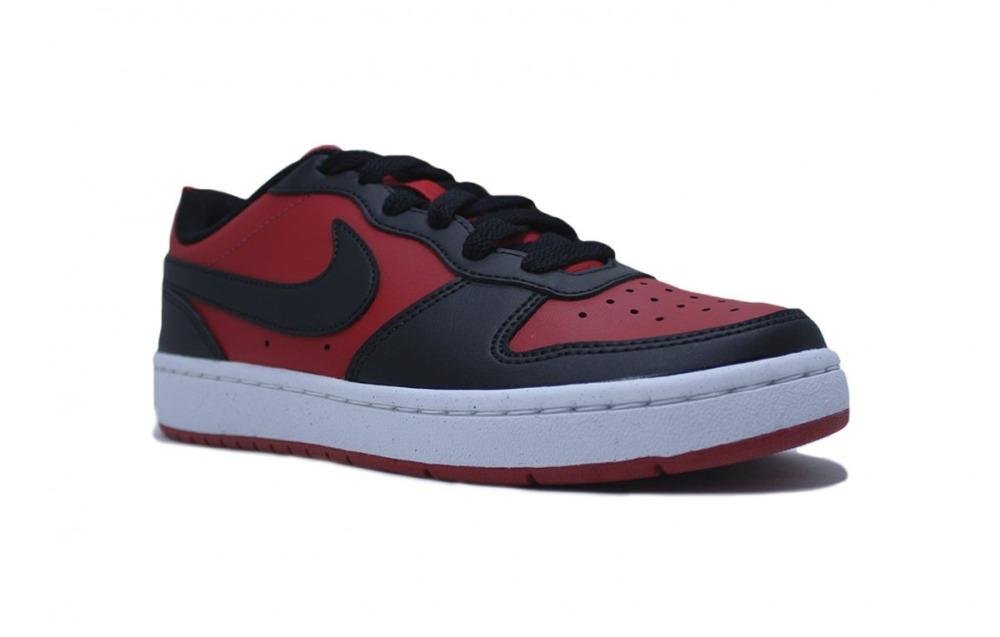Tenis Nike Court Borough Low Recraft Gs infantil - unissex - preto e vermelho Preto/Vermelho 2