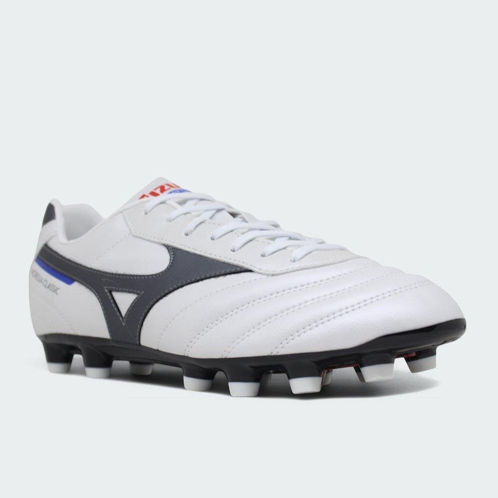Chuteira Campo Mizuno Morelia Classic MD Branco/Azul 2