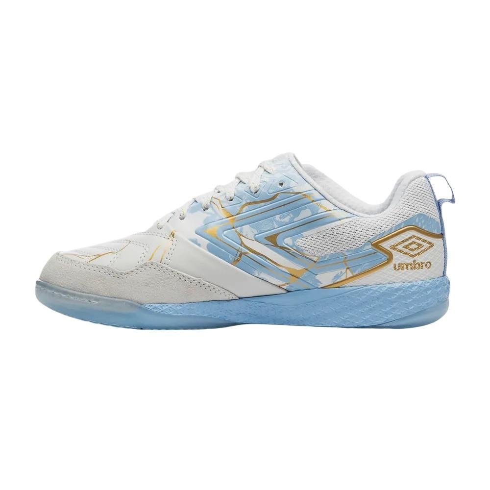 Chuteira Futsal Umbro Pro 5 Bump Kintsugi Branco/Dourado 6