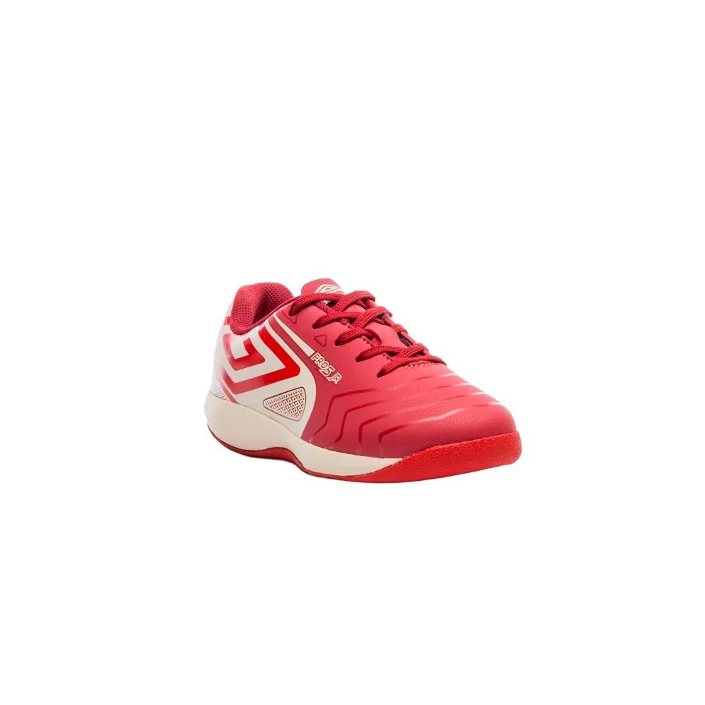 Chuteira Futsal Umbro Pro 5 Jr Vermelho/Bege 3
