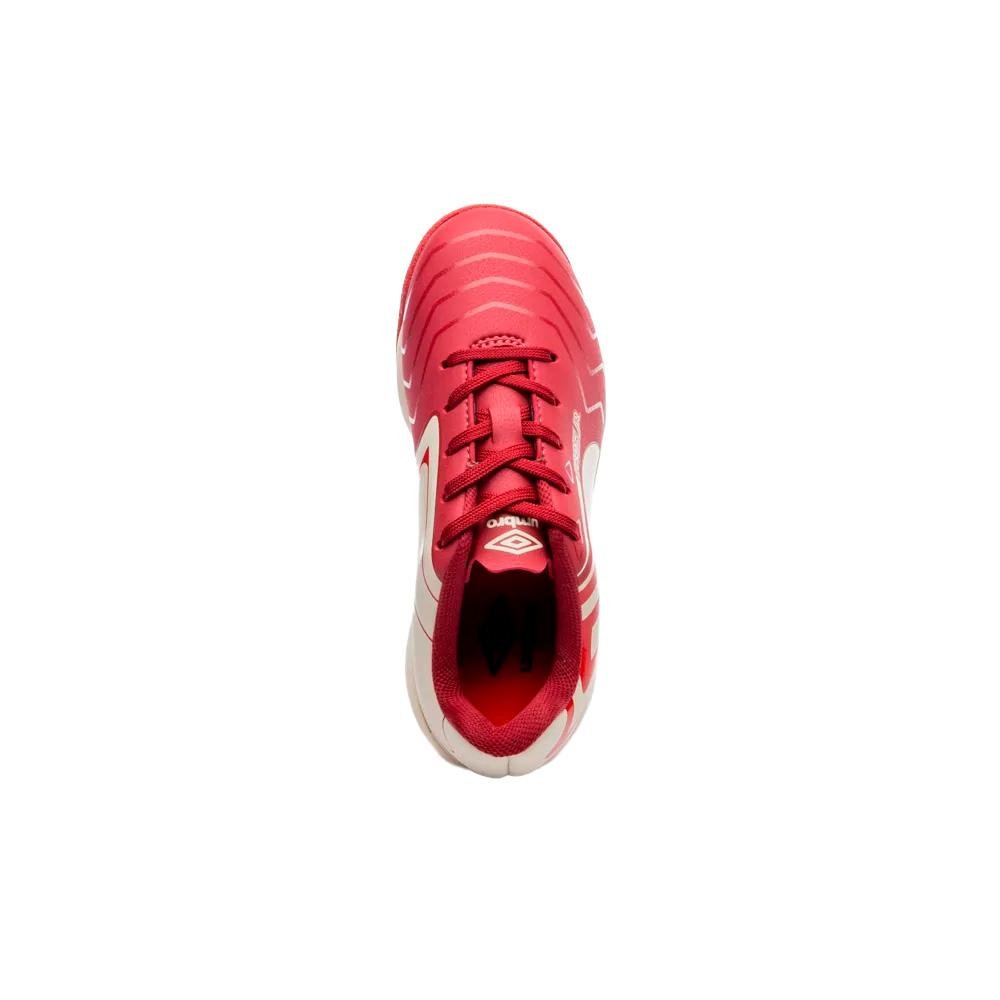 Chuteira Futsal Umbro Pro 5 Jr Vermelho/Bege 4