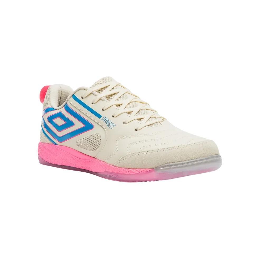 Chuteira Futsal Umbro Pro 5 Bump Infantil Bege/Azul 2