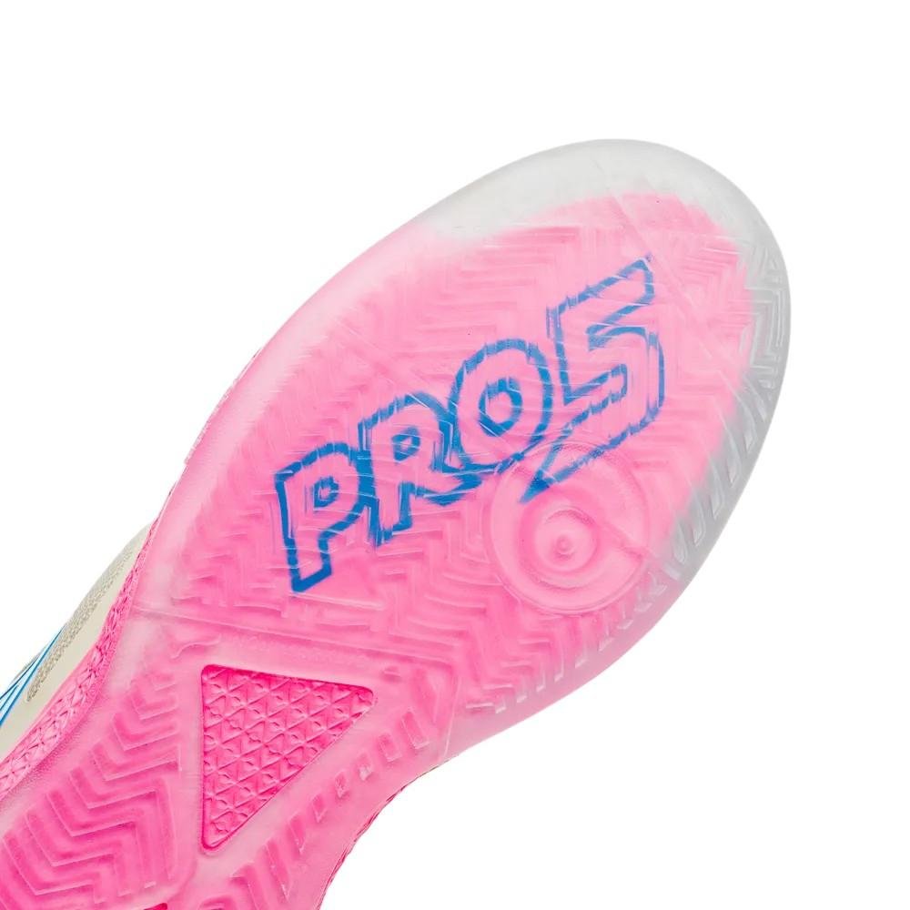 Chuteira Futsal Umbro Pro 5 Bump Infantil Bege/Azul 10