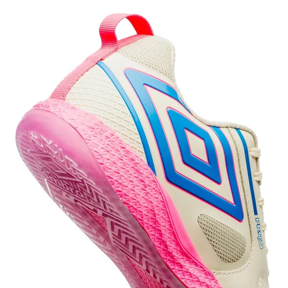 Chuteira Umbro Pro 5 Bump Bege/Azul 7