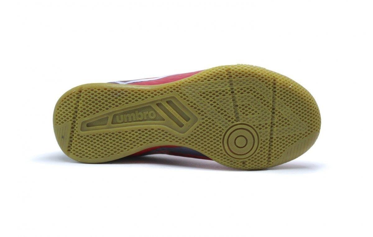 Chuteira futsal Umbro Warskin Jr infantil - unissex - vermelho e azul marinho Vermelho/Azul 4