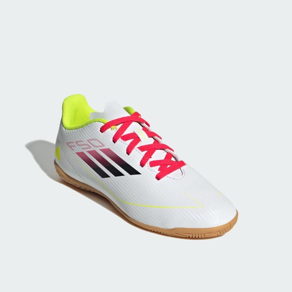 Chuteira Futsal Adidas F50 Branco/Vermelho 5