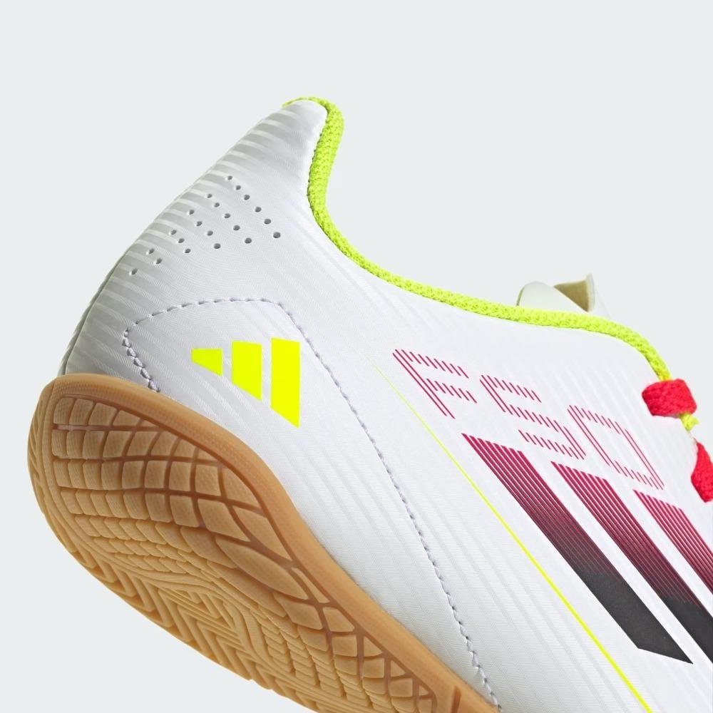 Chuteira Futsal Adidas F50 Branco/Vermelho 10