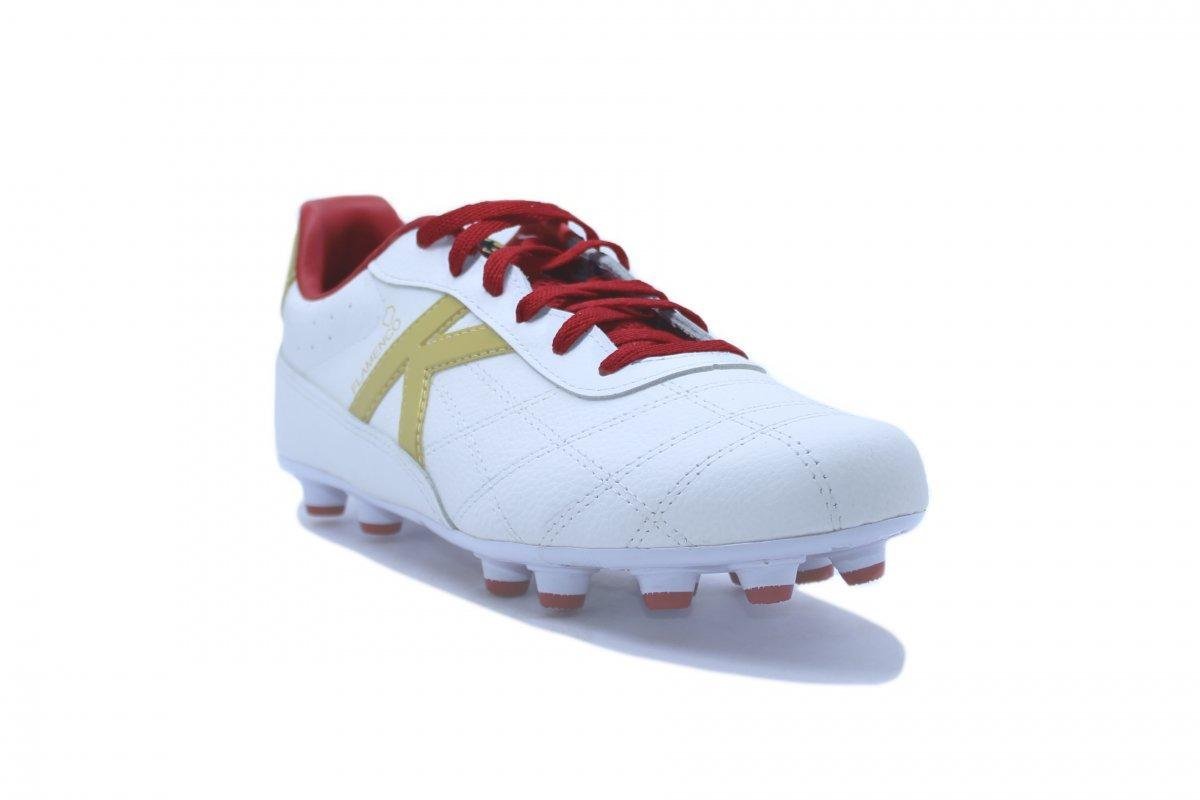 Chuteira Campo Kelme Flamenco Branco/Dourado 2
