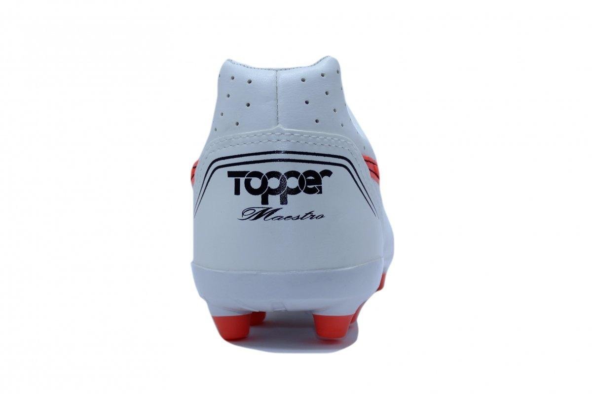 Chuteira Campo Topper Maestro Pro IV Branco/Dourado 3