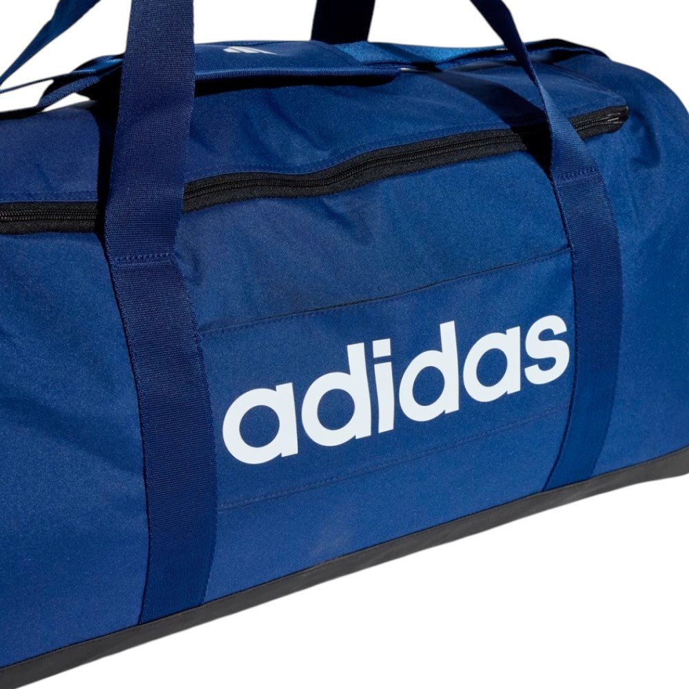 Bolsa Adidas Duffel Linear Média Preto/Azul 5