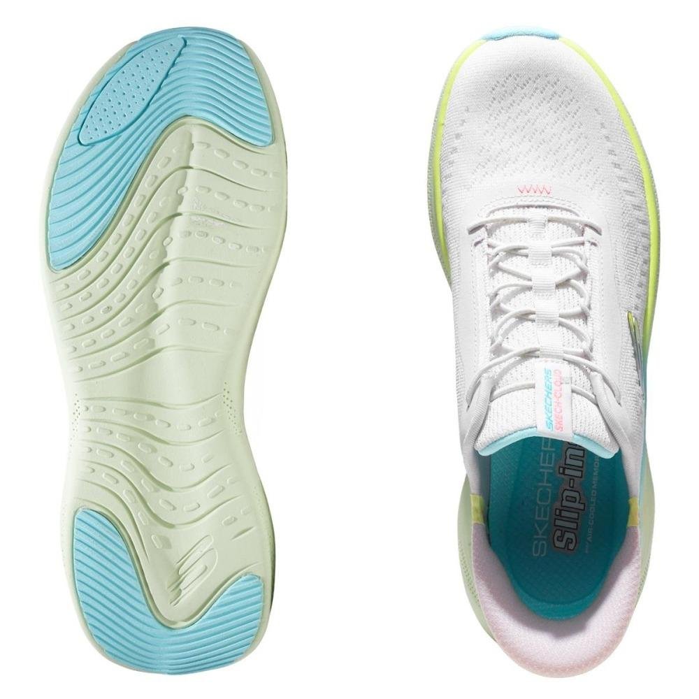 Tênis Skechers Cloud Perfectly Plush Roxo/Amarelo 6