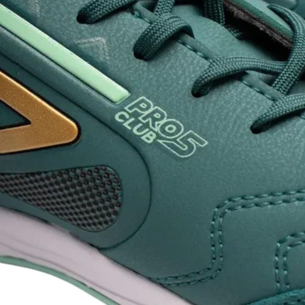 Chuteira Futsal Umbro Pro 5 Bump Verde/Dourado 5