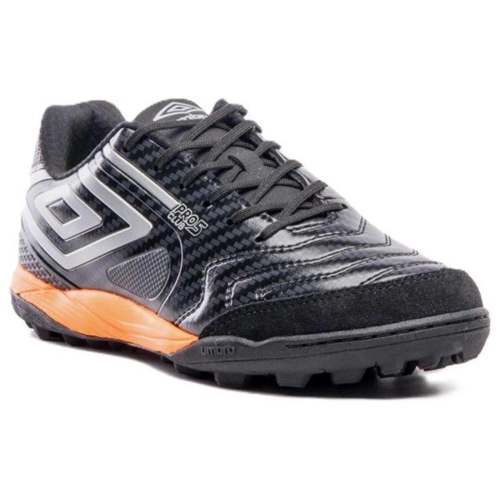 Chuteira Society Umbro Pro 5 Club Preto/Laranja 2