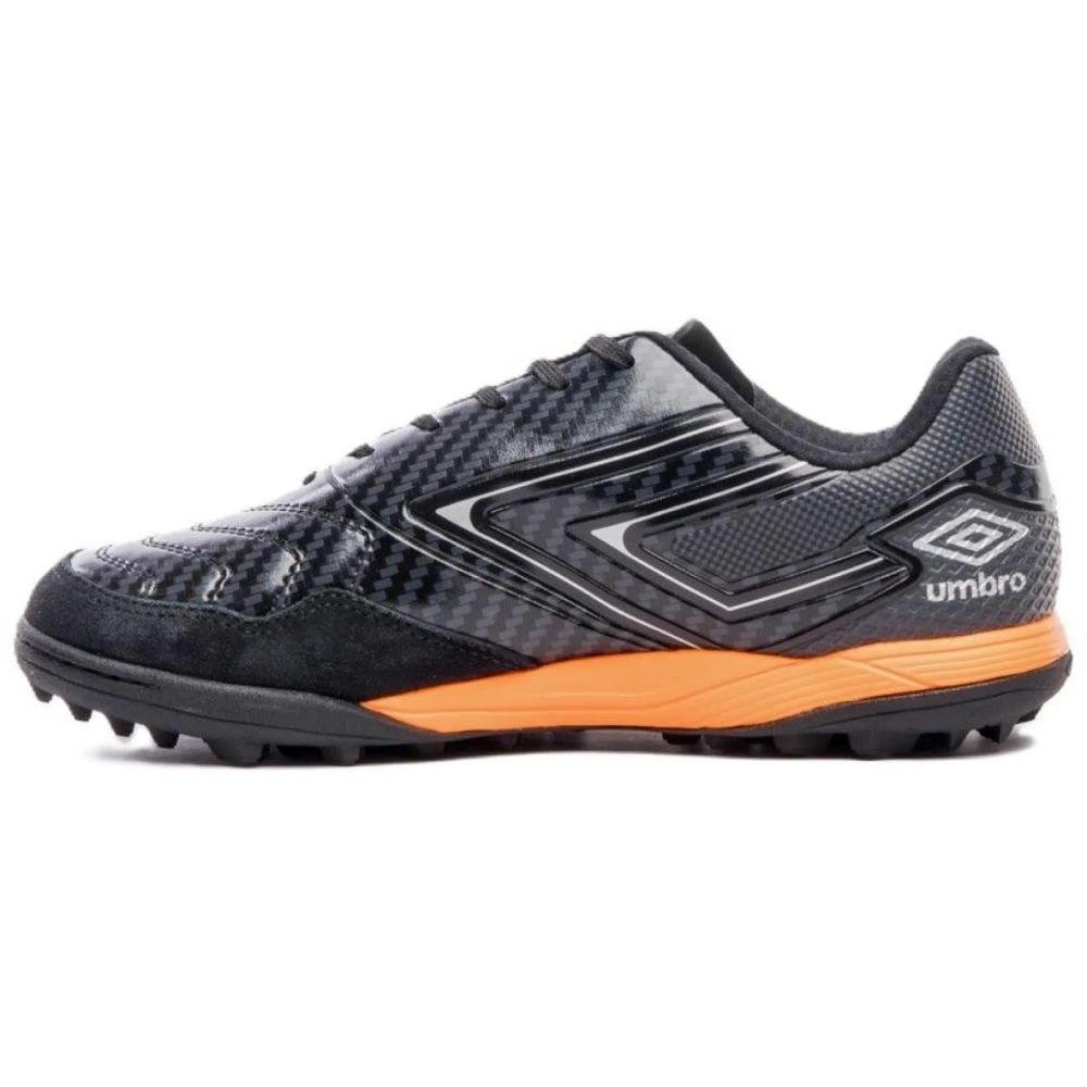 Chuteira Society Umbro Pro 5 Club Preto/Laranja 3