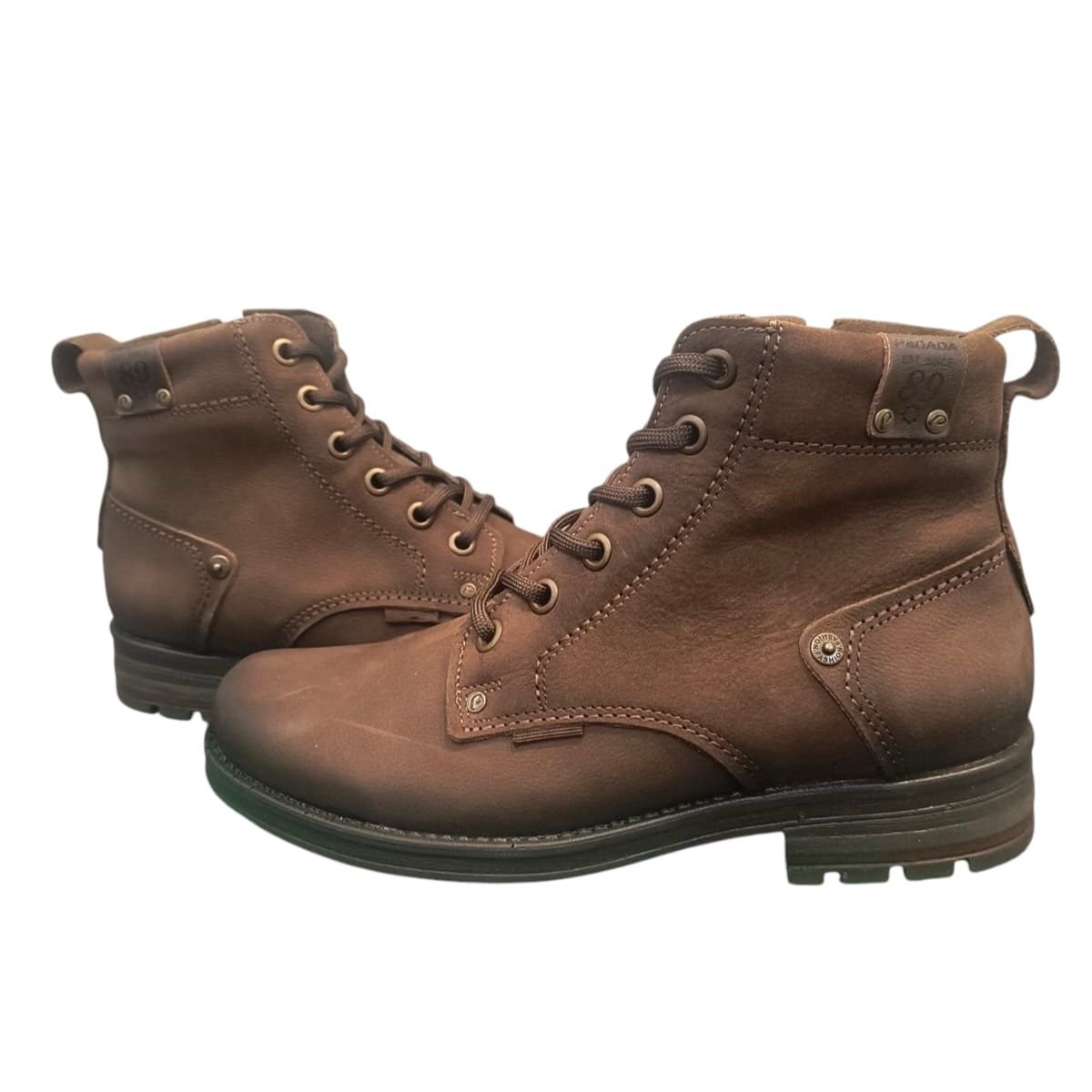 Bota Masculina em Couro com Zíper Pegada Rustic 181305 Marrom Marrom 2