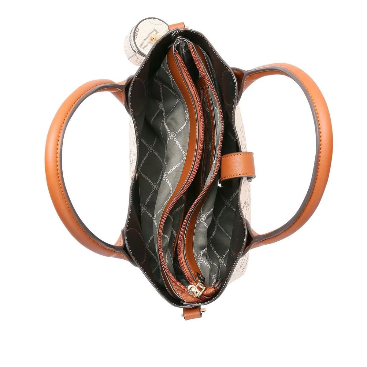 Chenson Bolsa Fem 84541 Bege Bege/Marrom 3