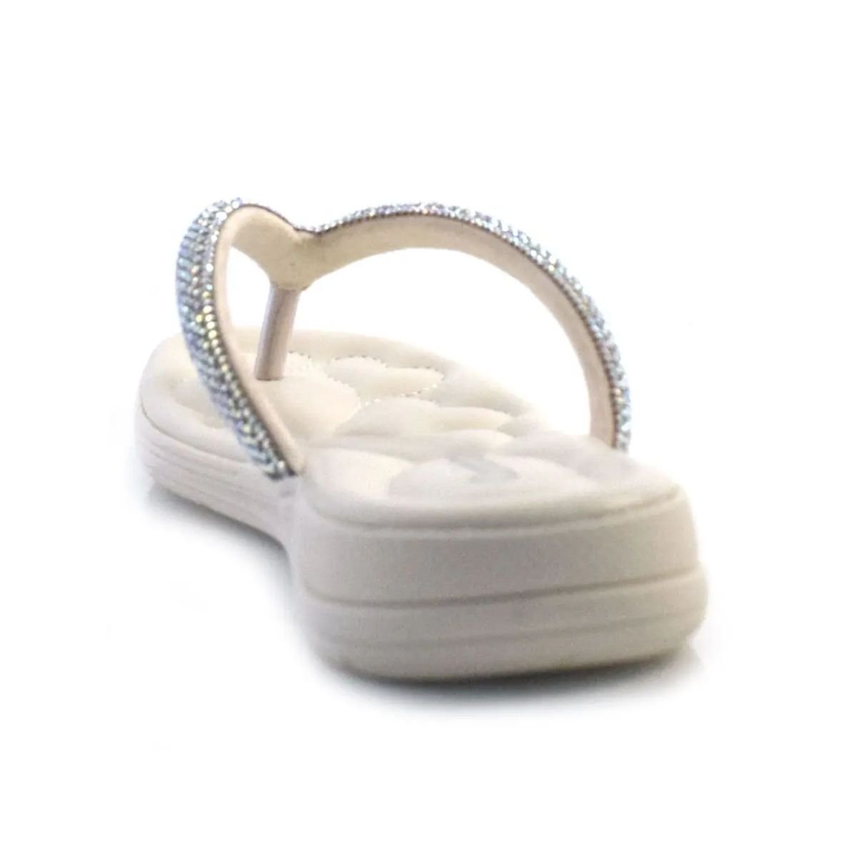 Chinelo Feminino Comfortflex 2480301 Strass Ultra Conforto Caqui Off White 4